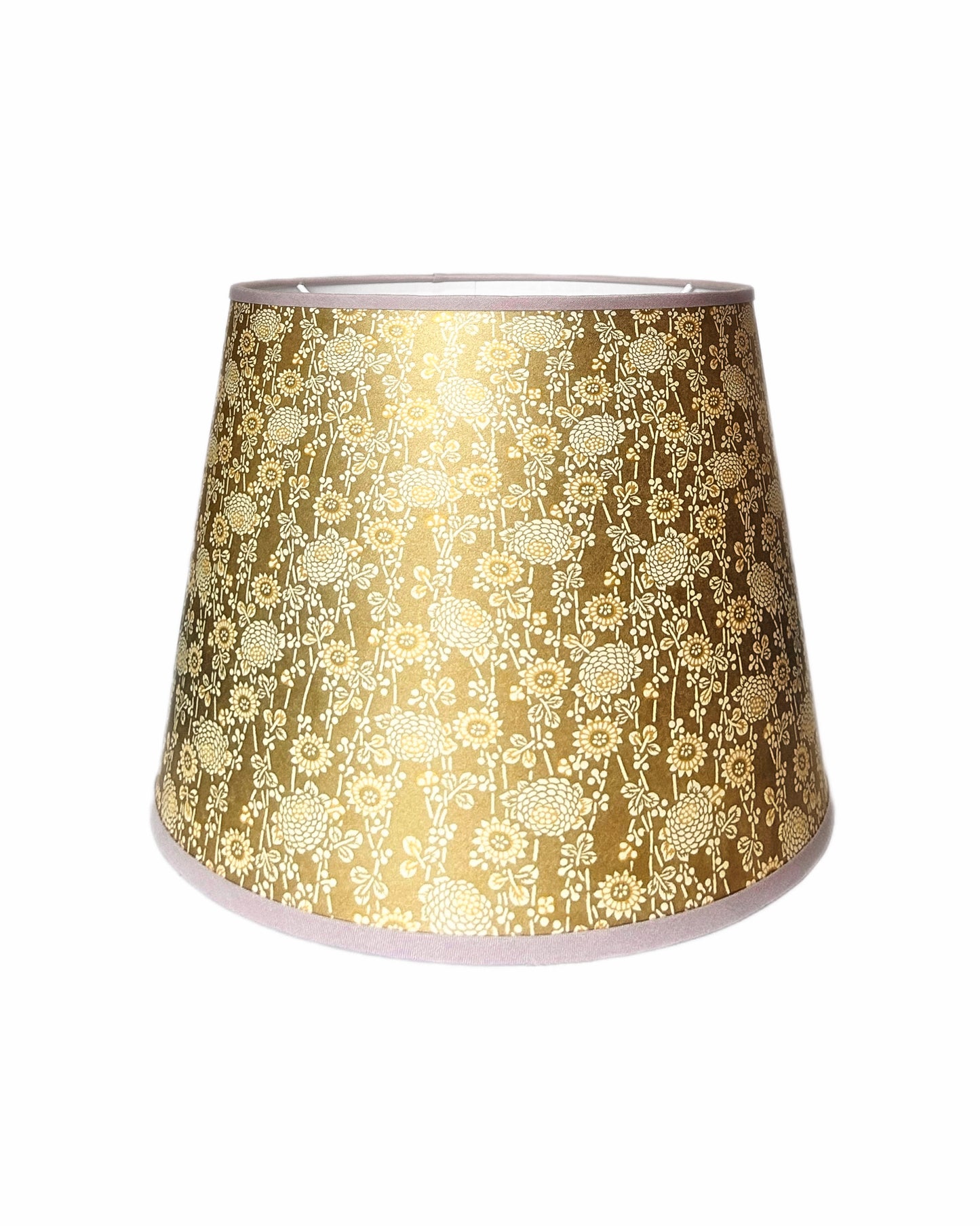 Pom Poms on Gold Lampshade