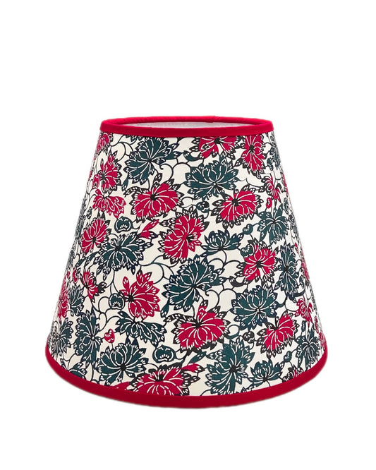 Dahlias in Crimson Lampshade