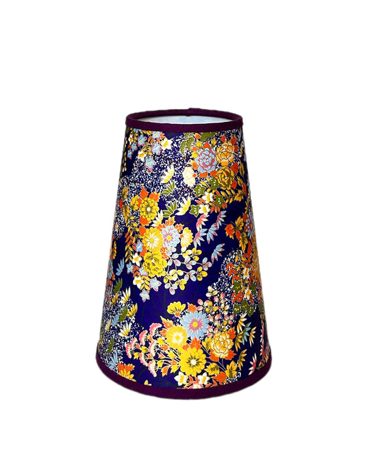 Posies on Indigo Lampshade